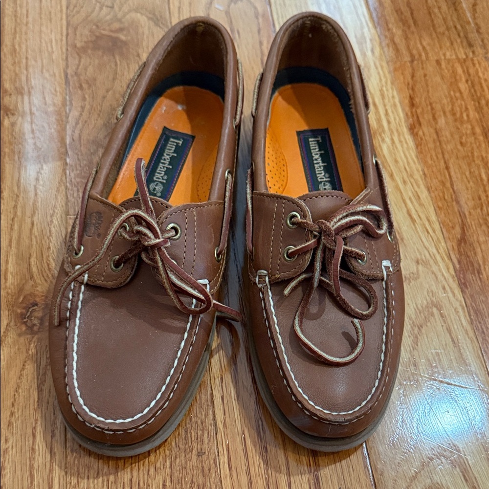 Timberland Men's Tan Leather Boat Shoes